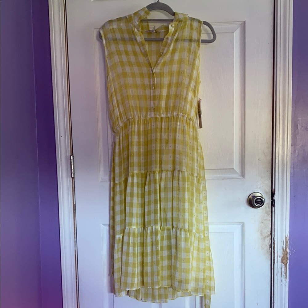 Yellow Gingham Sleeveless Dress